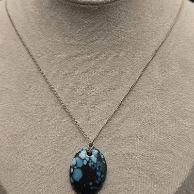 Turquoise Pendant With Chain 18"