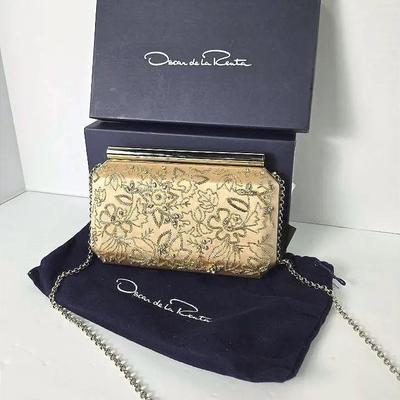 Authentic Oscar De La Renta New in Box Beaded Clutch 