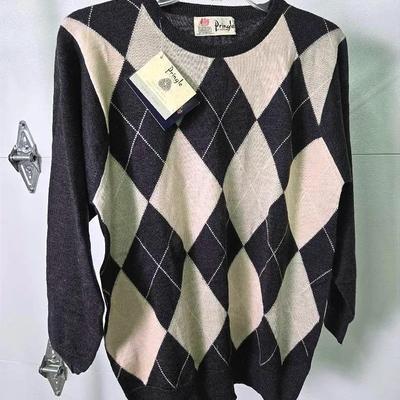 Vintage New with Tags Pringle of Scotland Argyle Print Wool Sweater - Size Men’s S/M