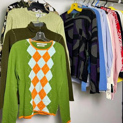 New with Tag Ralph Lauren, Chicos & More Sweaters & Button UPS - Size M-XL