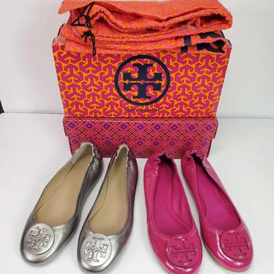 Tory Burch Reva Ballet Flats (2) - Size 7, 7.5