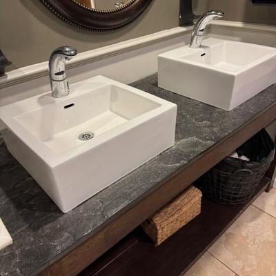 Sale Photo Thumbnail #34: Stone vanity with sinks