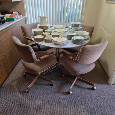Vintage dining table with chairs