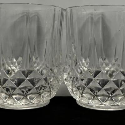 Set of 4 Cut Glass Rocks / Whiskey Tumblers