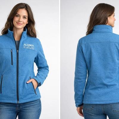 Alaska “The Last Frontier” Full-Zip Fleece Jacket – Blue – Size Large