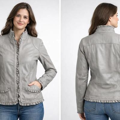 A. Ruspini Firenze Women’s Genuine Leather Jacket – Made in Italy – Size 46 (US M/L) 
