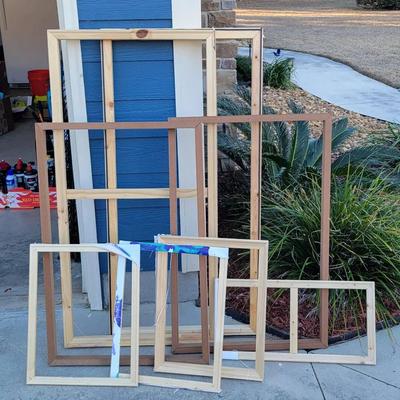 (8) Wooden Art Frames Assorted Sizes