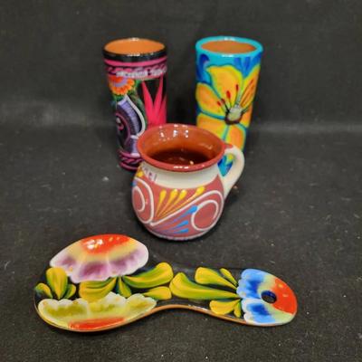 Handpainted Mexican Folk Art Pottery