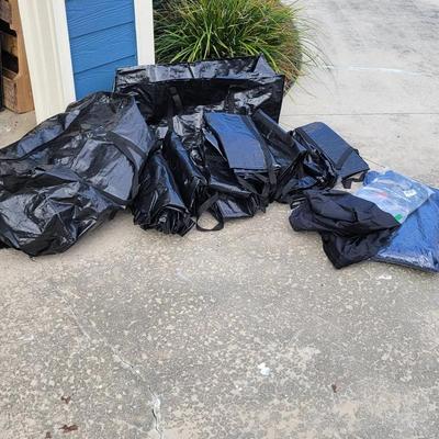 (10) Nylon Zipper Bags, (1) Canvas Tote, (2) NIB Canvas Totes