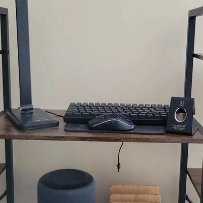 "Black" Electronics Lot: Charging Station and Lamp, Wireless Keyboard and Mouse
