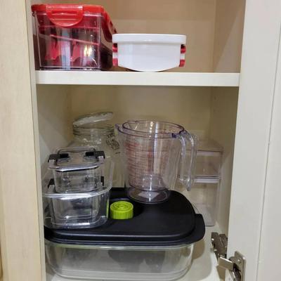Assorted Plastic Storage, Measuring Cups, Etc