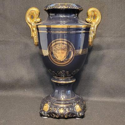 Black and Gold Medusa Vase