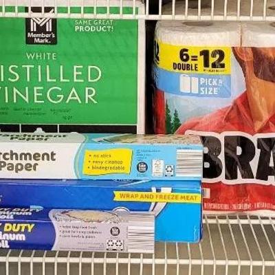 Household Paper and cleaning Supplies, most unopened