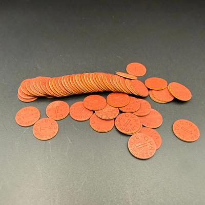 WWII OPA Red Point Ration Tokens – Approx. 1943–1945