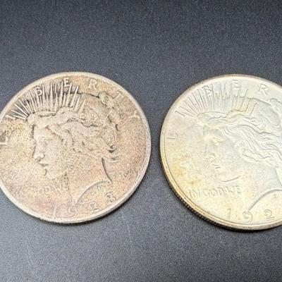Peace Silver Dollars | 1923 & 1925 | 2 Coins