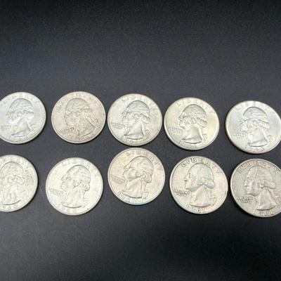 1960–1963 Washington Quarters | 10 Silver Coins | Mixed Dates