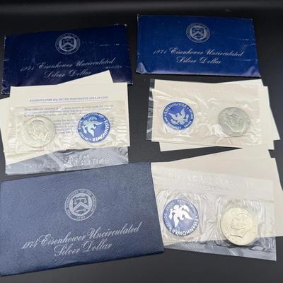 1971 & 1974 Eisenhower 40% Silver Dollars | 3 Uncirculated Sets