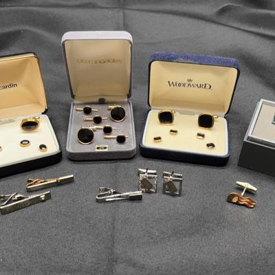 Cufflink & Tie Clip Collection | Pierre Cardin, Hickok, Woodward & More | Boxed Set