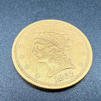 1861 $2.50 Liberty Head Gold Quarter Eagle | Civil War Era