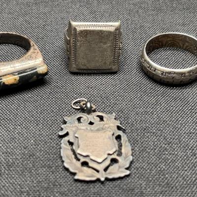 Sterling & 925 Silver Rings and Pendant | Mixed Styles | Hallmarked | Total Weight 45g