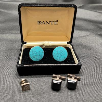 Sterling Silver Cufflinks | Turquoise-Style Pair & Additional Sets | Total Weight 25g