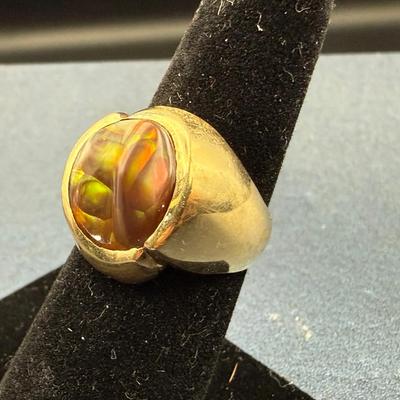 14K Gold Ring | Total Weight 10.24g | Cabochon Style Stone | Size 6