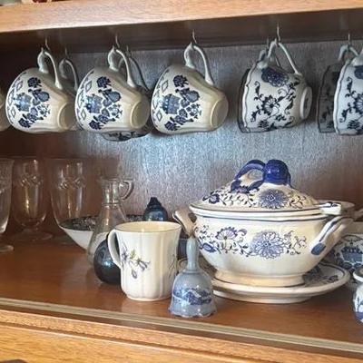 Blue Danube Porcelain Tea Set & J&K Meakin Royal Staffordshire Tea Cups