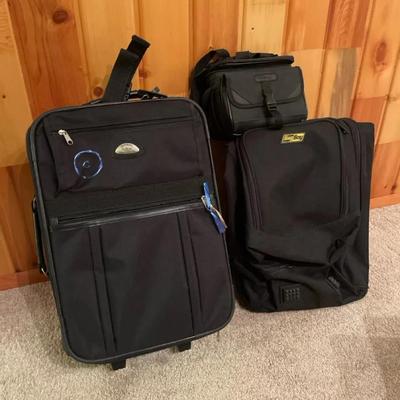 Suitcase Camera Case and Golf Bag 