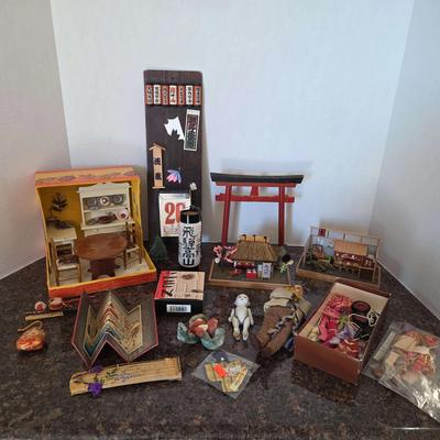 Japan Themed Miniatures - Zen Garden, House, Lantern, Figurines, Kitchen, Red Arch, Clothing