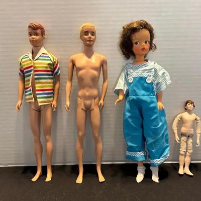 Vintage Dolls - Allen Barbie Doll, Ken, Tammy & Miniature Doll Figurine, Clothing