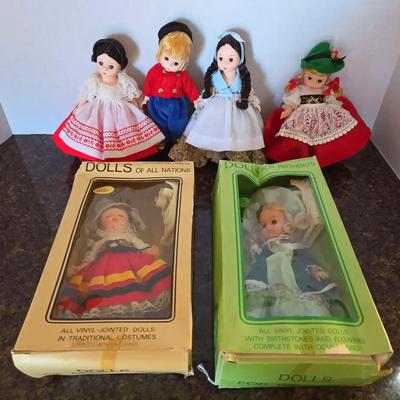 6 Vintage Madame Alexander International Series Dolls - 8", France, Holland