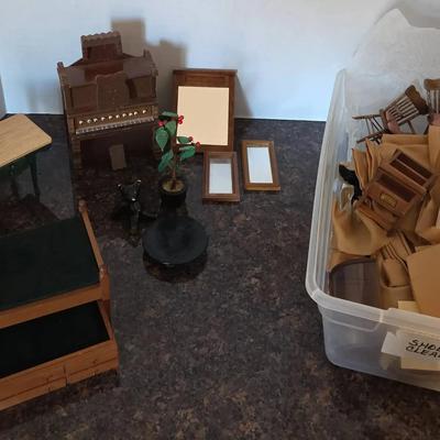 Classic Miniatures Decor Collection - Furniture, Fabric, Working Music Box Piano, Bed, Chairs, Table