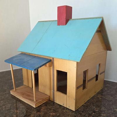 Handmade Miniatures Wooden Toy Doll House - Classic Colors, Ready for Decor, Roof Detaches