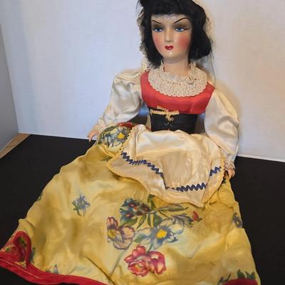Vintage Magis Roma Italian Souvenir Doll - Plastic Body & Limbs, Hand Painted Features & Fabric