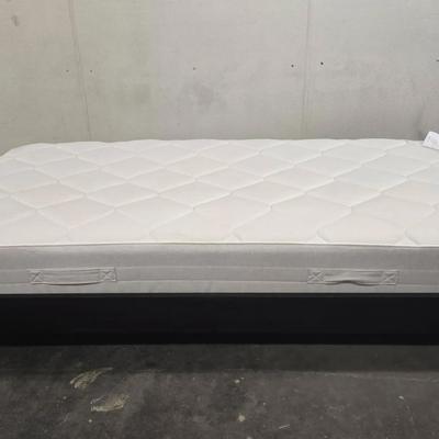 Dark Brown West Elm Twin Bed Frame with Mattress
