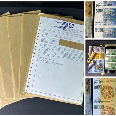 Uncut 1980s Israeli Banknotes