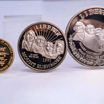 US Mint Mount Rushmore 3 Coin Proof Set: Gold, Silver & Clad - 1 Of 2