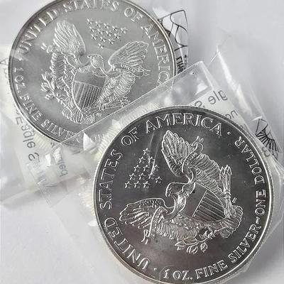 99.9% Silver 1999 & 2001 American Eagle Uncirculated Dollar Coins