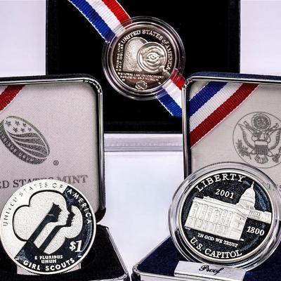 90% Silver Coins & More: 2001 Capitol Visitor Center, 2013 Girl Scouts Of The USA Plus Clad Half