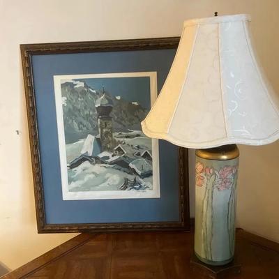 Ceramic Lamp & Framed Print