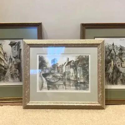 3 Signed Framed Prints