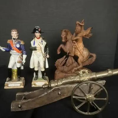 Military Figurines - Hand Painted/Carved Porcelain, Wood & Bronze