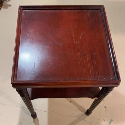 2-Tier Side Table & Gold Tone Floor Lamp