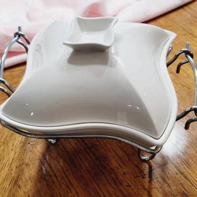 Godinger Siena Chafing Dish Ceramic And Metal