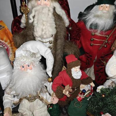 Decorative Santa Claus/St. Nick Lot with Other Standing Decor - 10 Pc