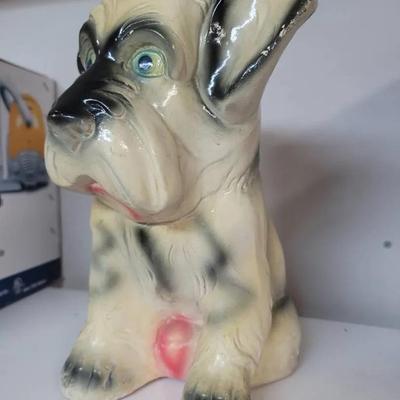 Chalkware Bank Dog Figure Tlc