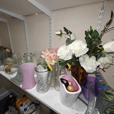 Mixed Vase Lot With Decorative Items