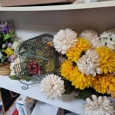 Faux Flower Arrangements and Extras Purple Cream and Yellow