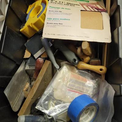 Painting Supplies Lot Brushes Tarps Rollers Paint Sprayer