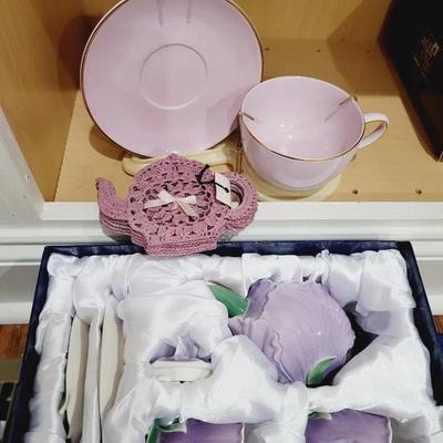 Purple Floral Tea Accessories Sets 
